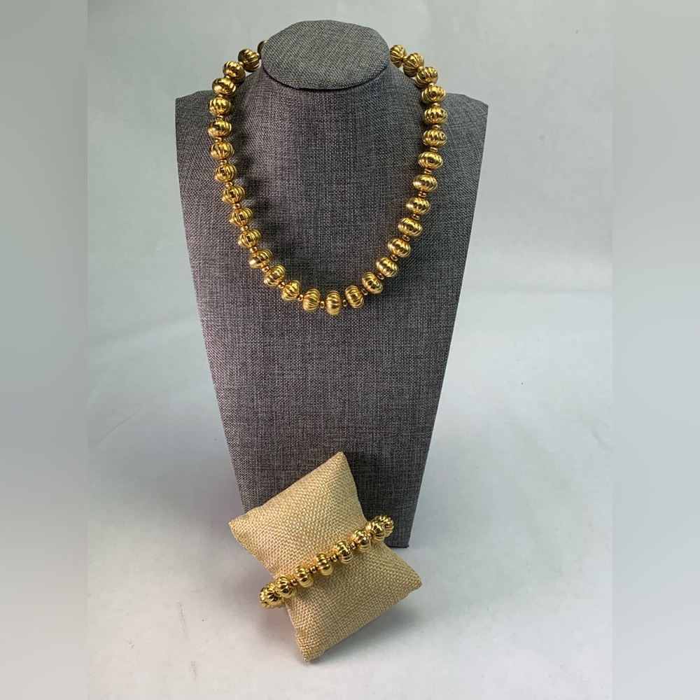 Vintage Monet Demi Parure Gold Tone Set